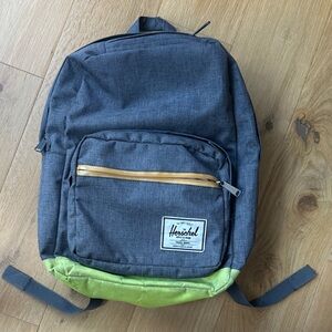 Herschel Supply Company Gray Backpack with Lime Accent